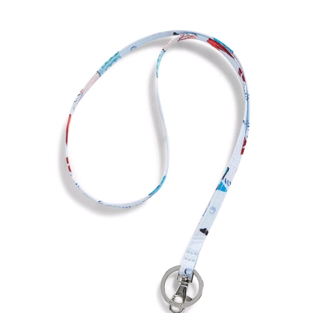 Vera Bradlet Anchors Aweigh Lanyard with Metal Clip And Keychain New